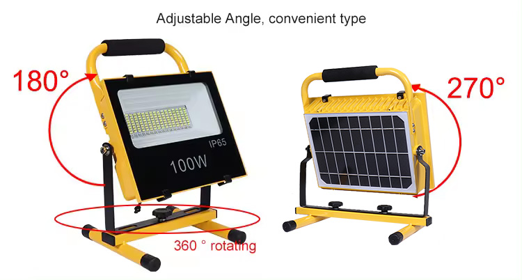 Outdoor 100w Integrated All In One Rechargeable Solar Led Floodlight
