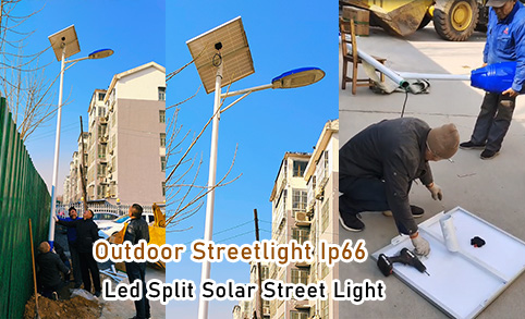 Remote control solar cell integrated led road lamp -Automatic Adjustment Solar Street Lights