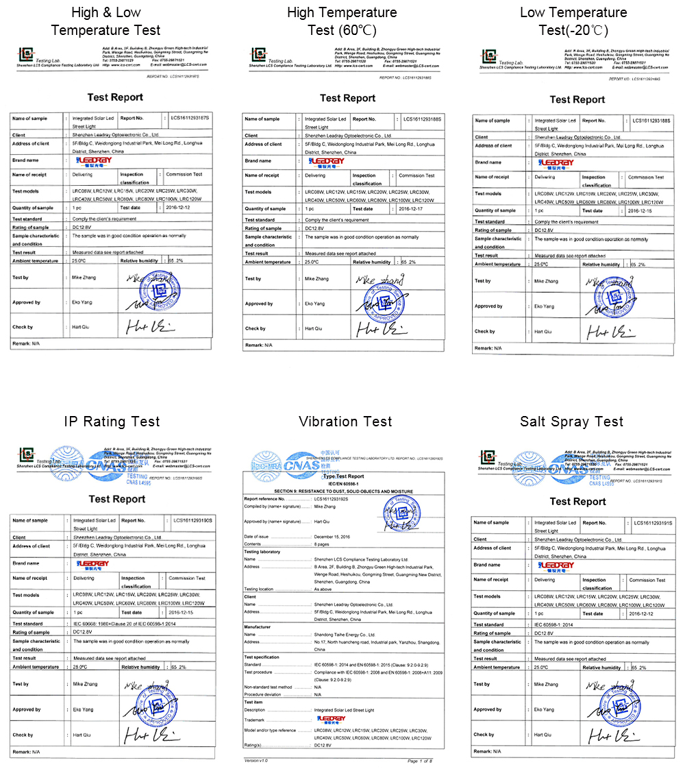 Reliability Test 40W All In One Solar Street Light