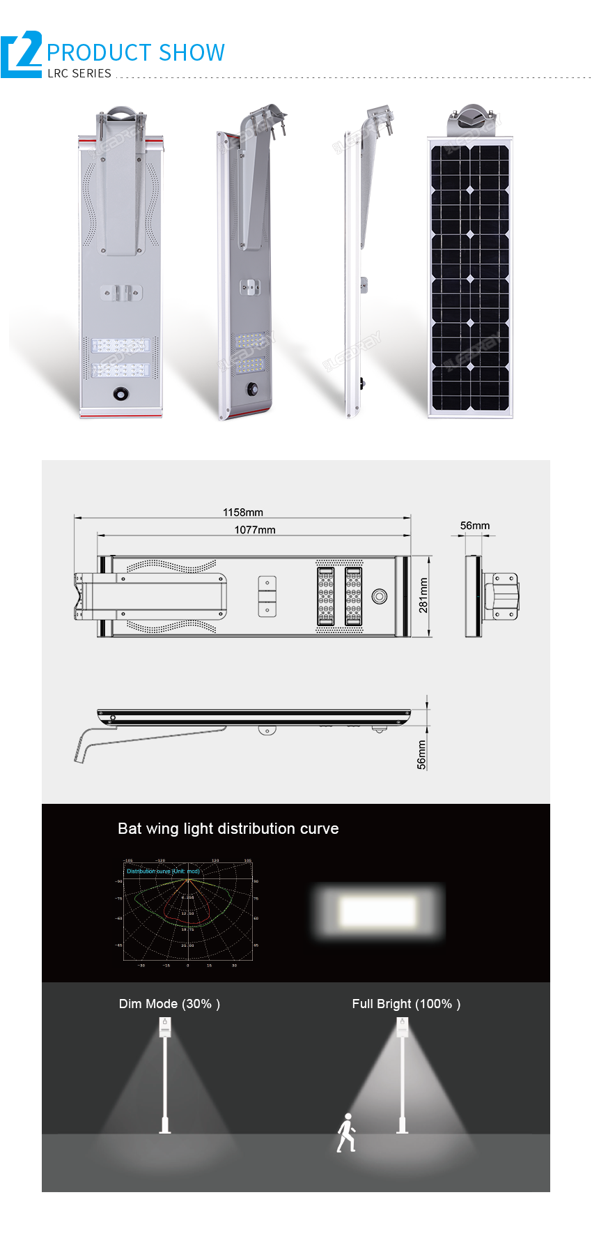 solar street light price solar street light High Quality Battery 40Watt Full led solar street