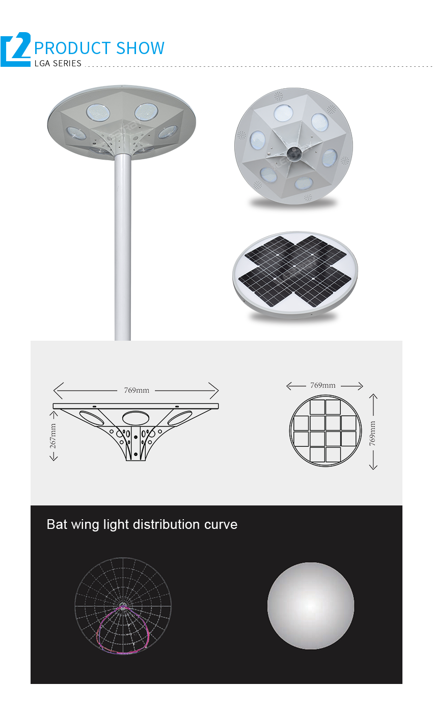 30W Integrated Solar Led Garden Light for Garden and Villa