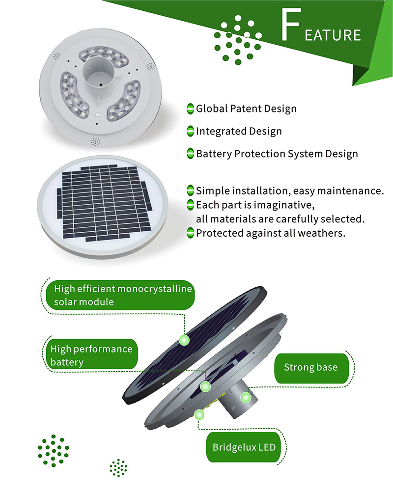 Integrated Solar Led Garden Light for Garden