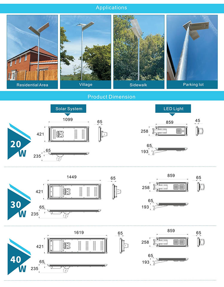  led 40w led solar street light