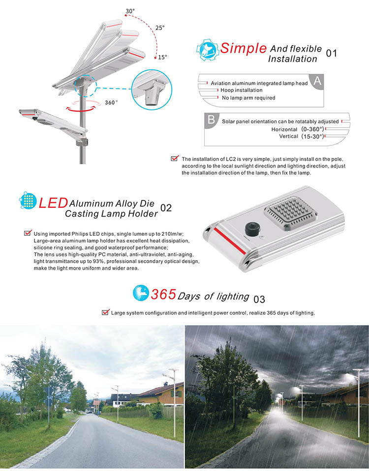  all in one solar led street light integrated motion sensor lamp