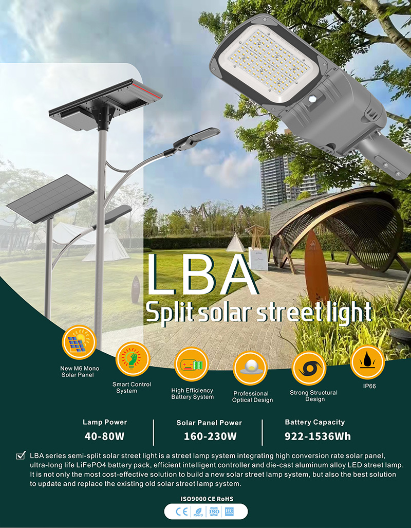 semi-split solar street light is a street lamp system integrating high