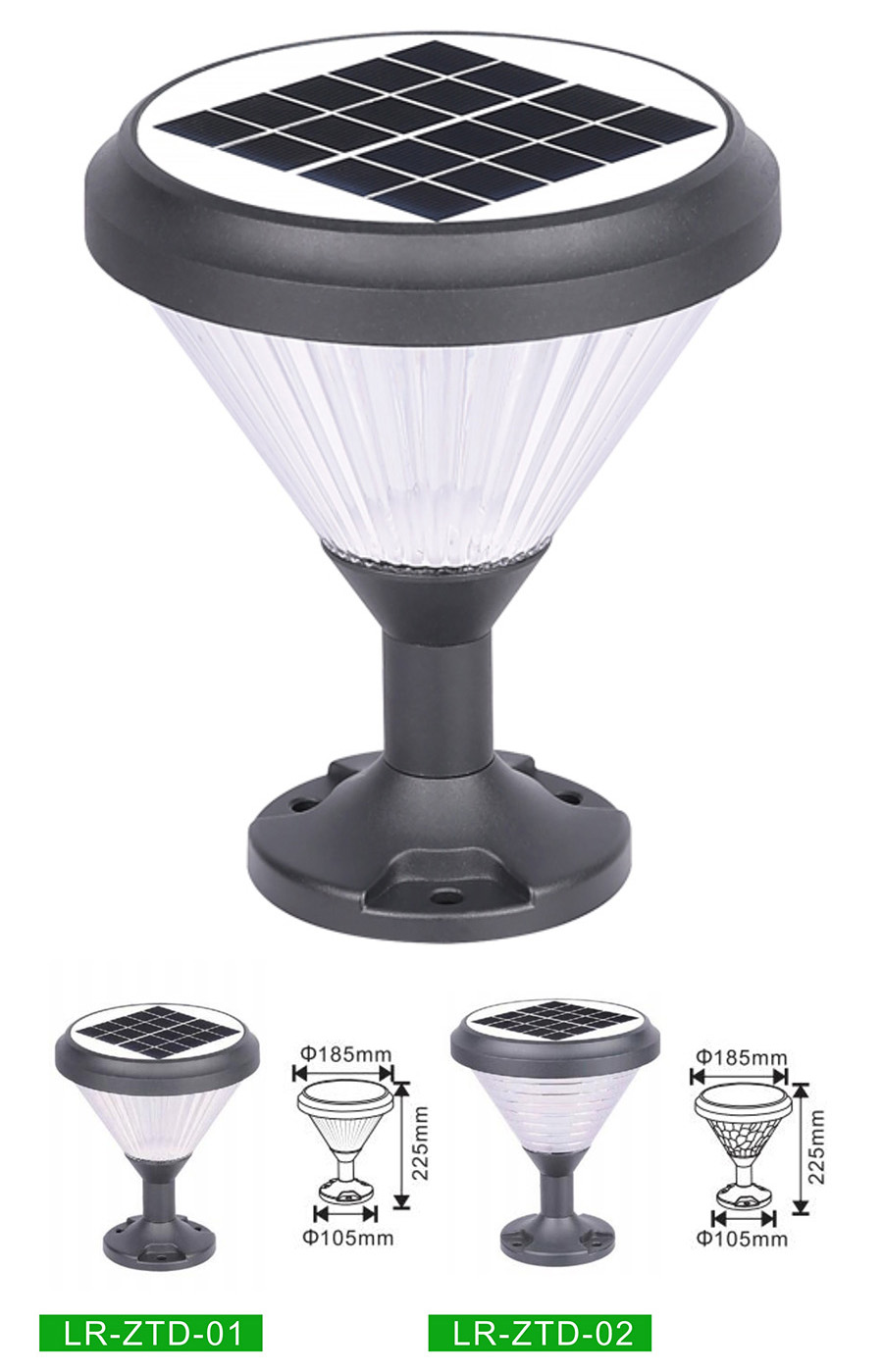 Outdoor Garden Solar Led Verandah Pillar Lights