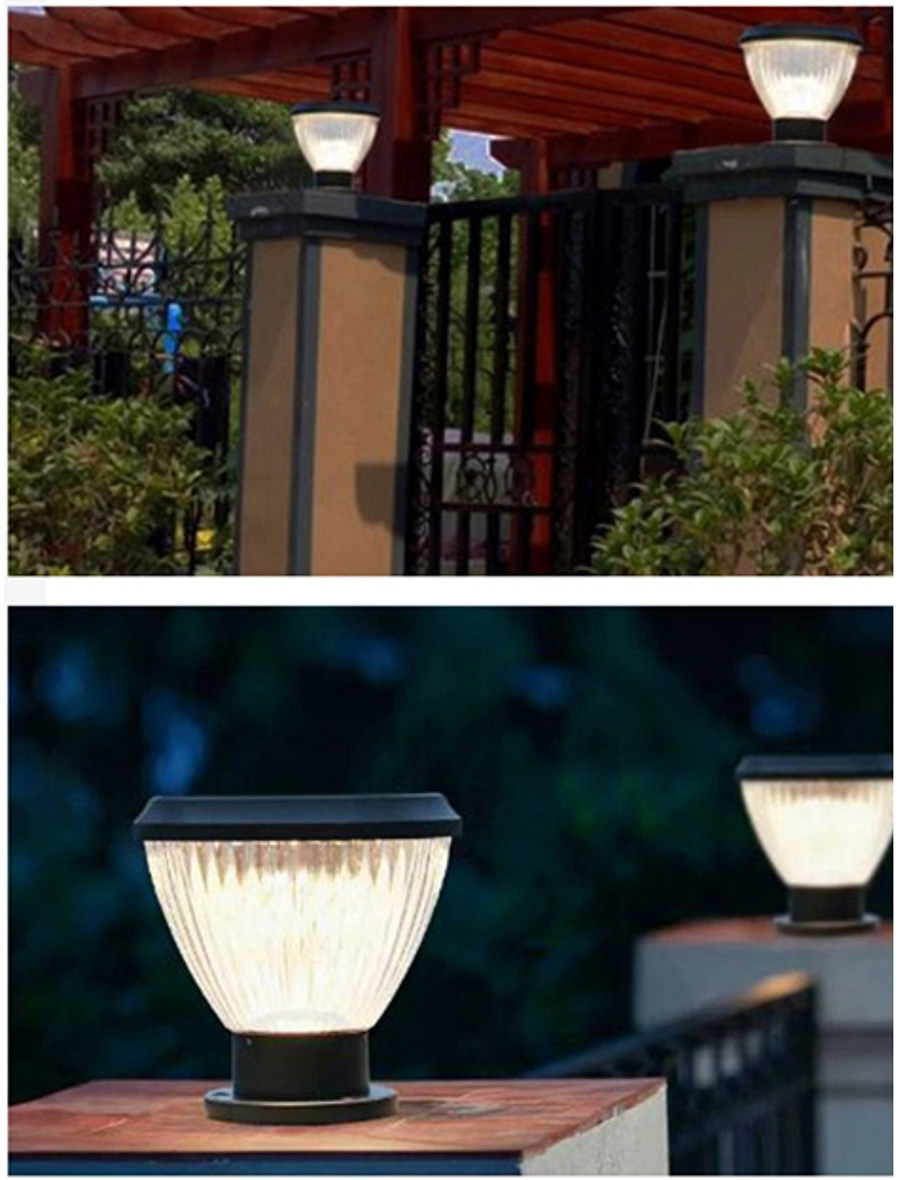 Solar Powered Bollard Lawn Lamp Villa