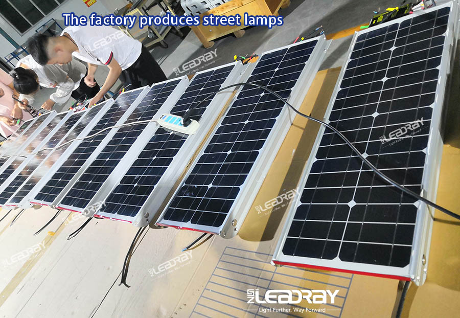 The factory produces street lamps