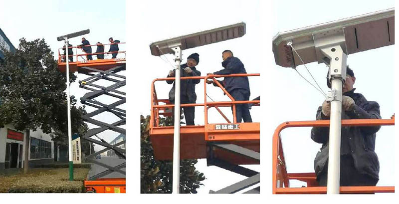 Installation method of solar street lights