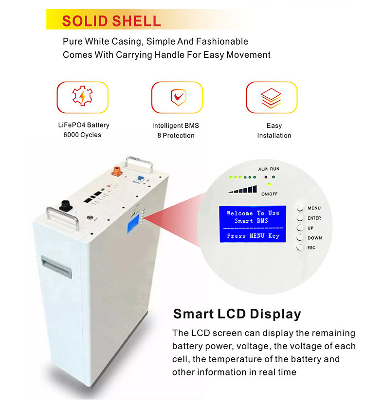 Lifepo4 Wall-mounted Price Energy Storage Lithium System 10Kwh Battery