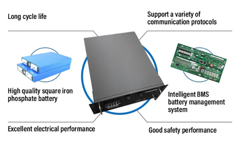 Household solar inverter lithium iron phosphate battery rack mounting battery