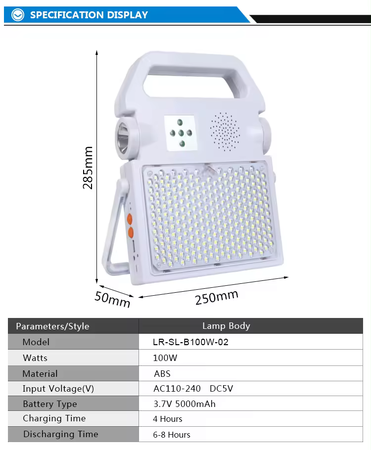 Power Solar Cordless Led Camping Spot Work Light Power Solar Cordless Led Camping Spot Work Light