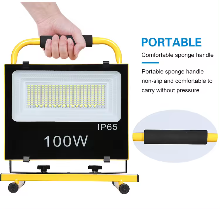 Outdoor 100w Integrated All In One Rechargeable Solar Led Floodlight