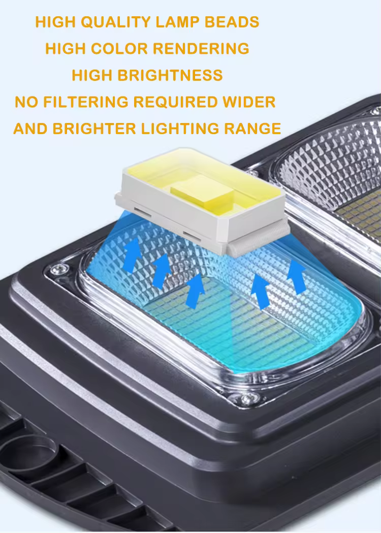 Intelligent Remote Control Solar Power Street Lamp Outdoor Waterproof Aluminium All In One Solar Street Light
