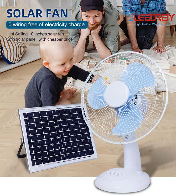 Stand Fans Portable Rechargeable With Led Solar Panel Table Fan