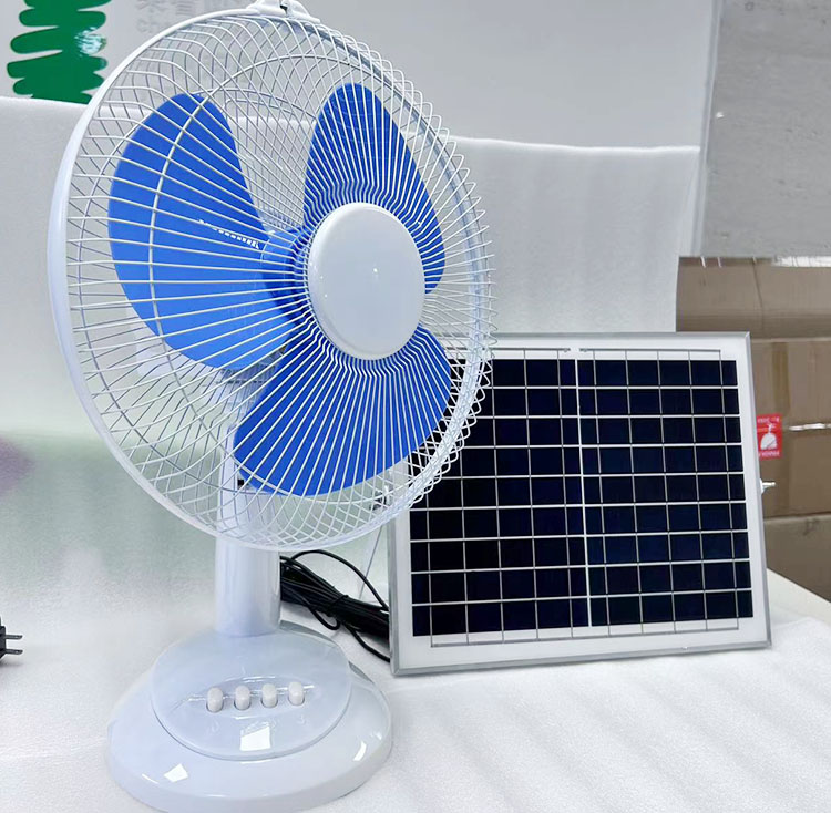 Stand Fans Portable Rechargeable With Led Solar Panel Table Fan