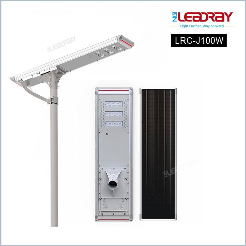 Timer Control Lighting 100W Battery Power Panel Lights System Outdoor Dimmable Integrated Led Solar Street Light