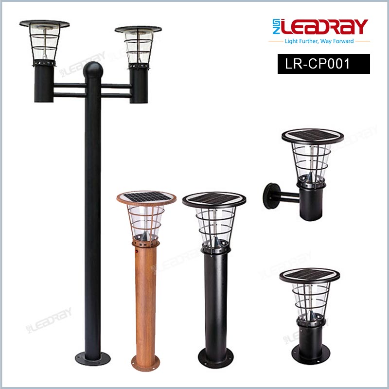 High Brightness LED Solar Bollard Garden Light Integrated Stainless Steel Source White Emitting IP65