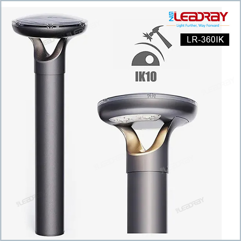Ik10 Outdoor Waterproof LED Solar Lamp Driveway Path Lighting Square Garden Solar Pillar Lamp