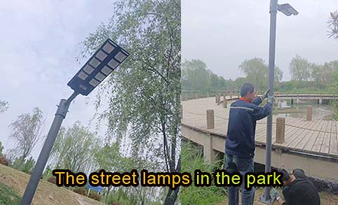 Eighty solar street lamps have been added to the square in the park and the village