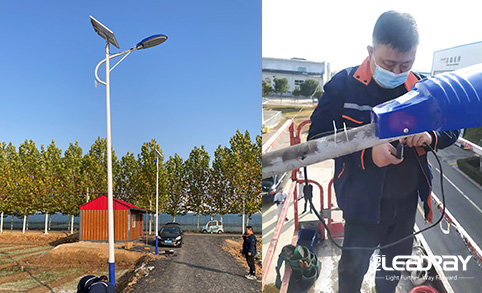 LEADRAY Split-type solar street lamp,installed on the road,highly praised by customers