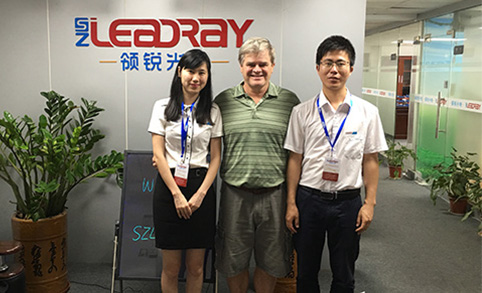 Canada Customer Visit Us On Apr.27th And Check His Customized Adjustment Solar Street Light Sample In Our Showroom