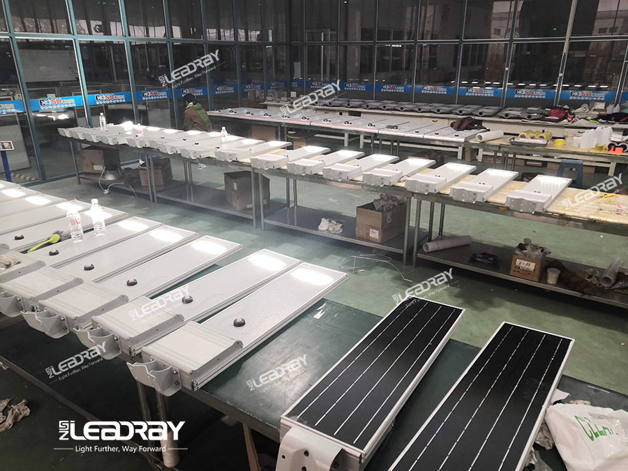 The factory produces street lamps