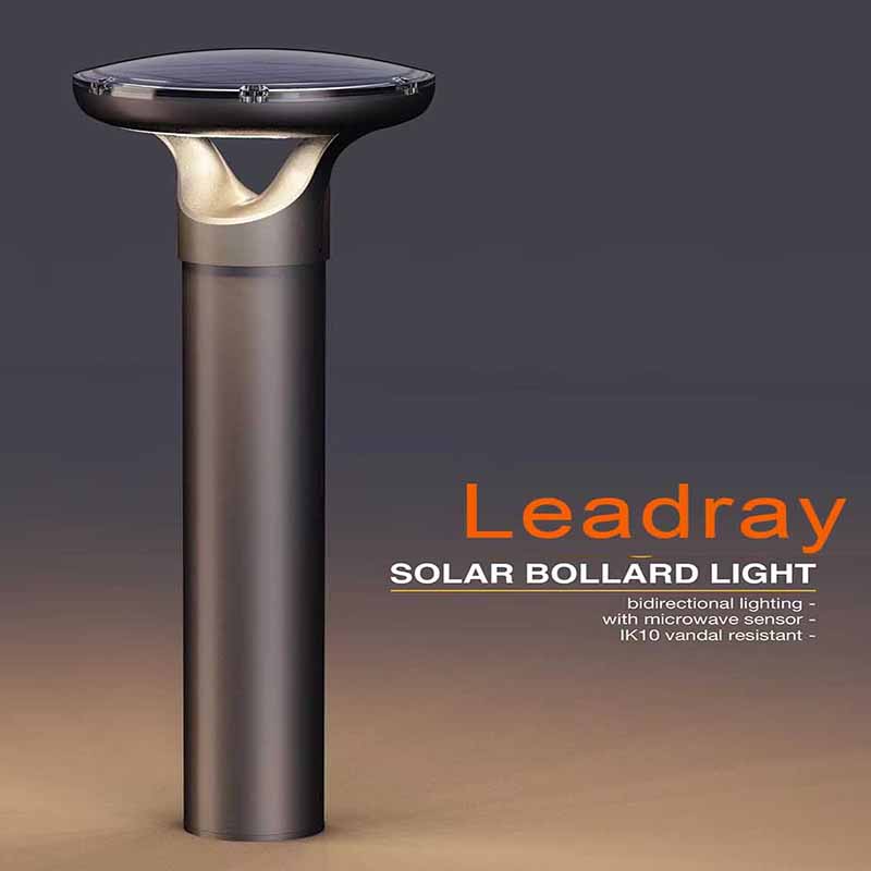 Ik10 Outdoor Waterproof LED Solar Lamp Driveway Path Lighting Square Garden Solar Pillar Lamp