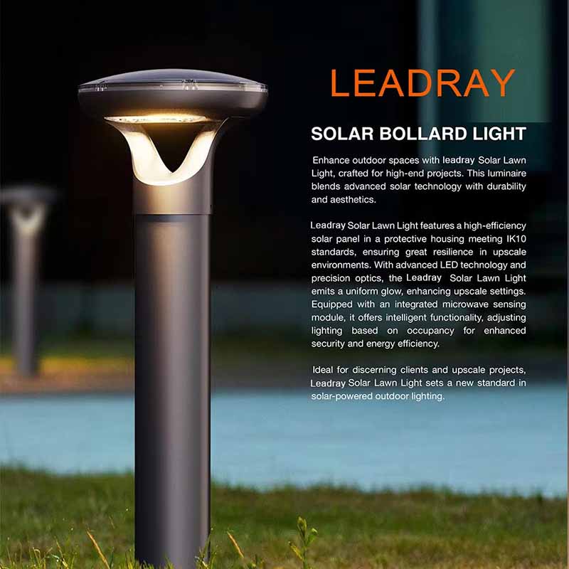 Ik10 Outdoor Waterproof LED Solar Lamp Driveway Path Lighting Square Garden Solar Pillar Lamp
