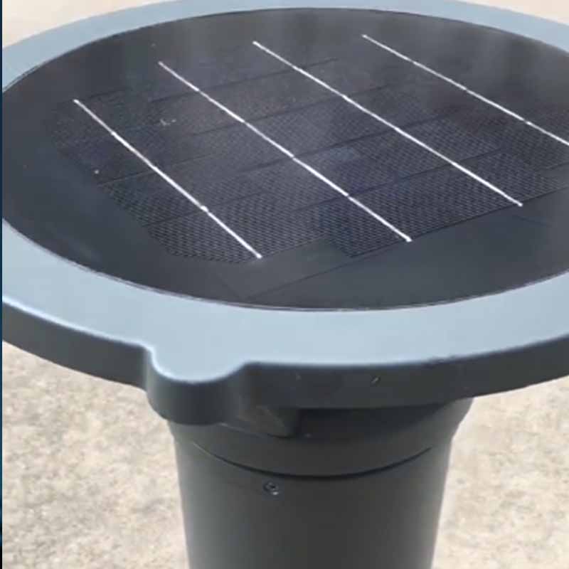 Garden Aluminium Automatic Solar Bollard Light Light Sensor Inbuilt Lithium Battery Glass Crystal Body