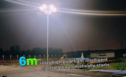 6m solar high pole light intelligent controller automatically starts