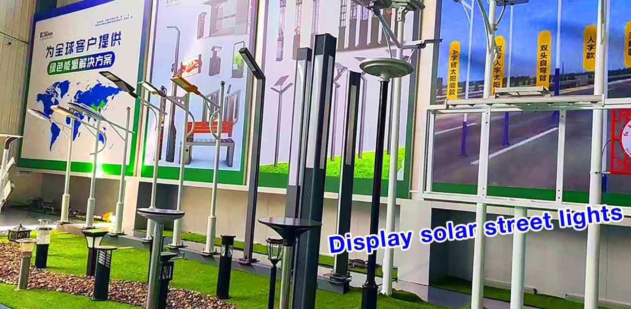 Display solar street lights