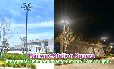 Railway Station Square Integrated Solar Landscape Square Garden Light