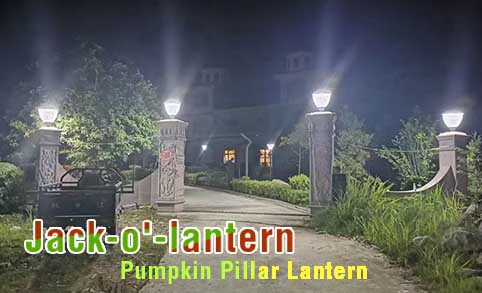 Pumpkin Post Light Solar Fence Light LED Garden Light Outdoor Gate Post Light