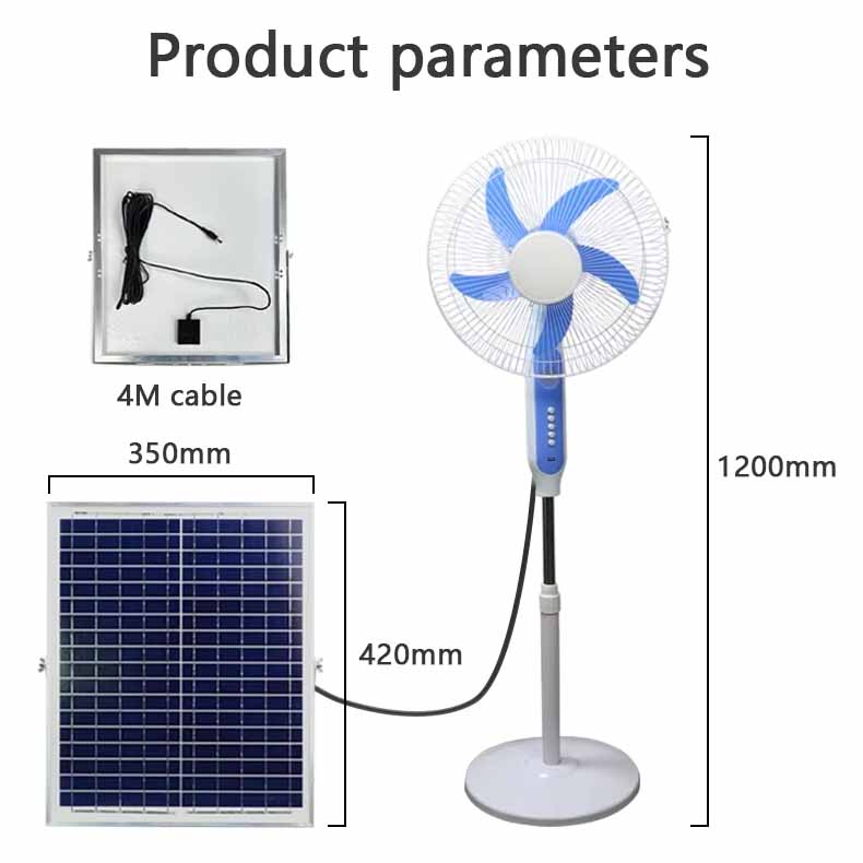 Solar Rechargeable Power Electric Fan Solar Fan with Solar Panel Solar Fan