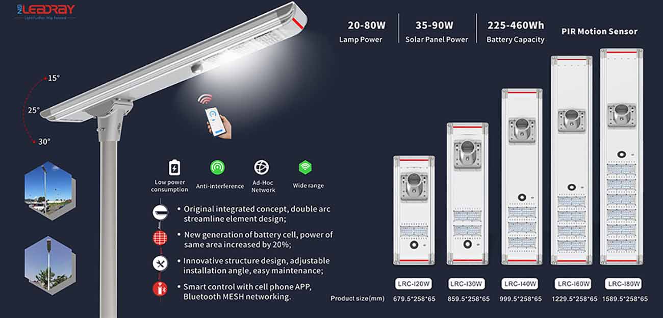 40W integrated solar LED street light