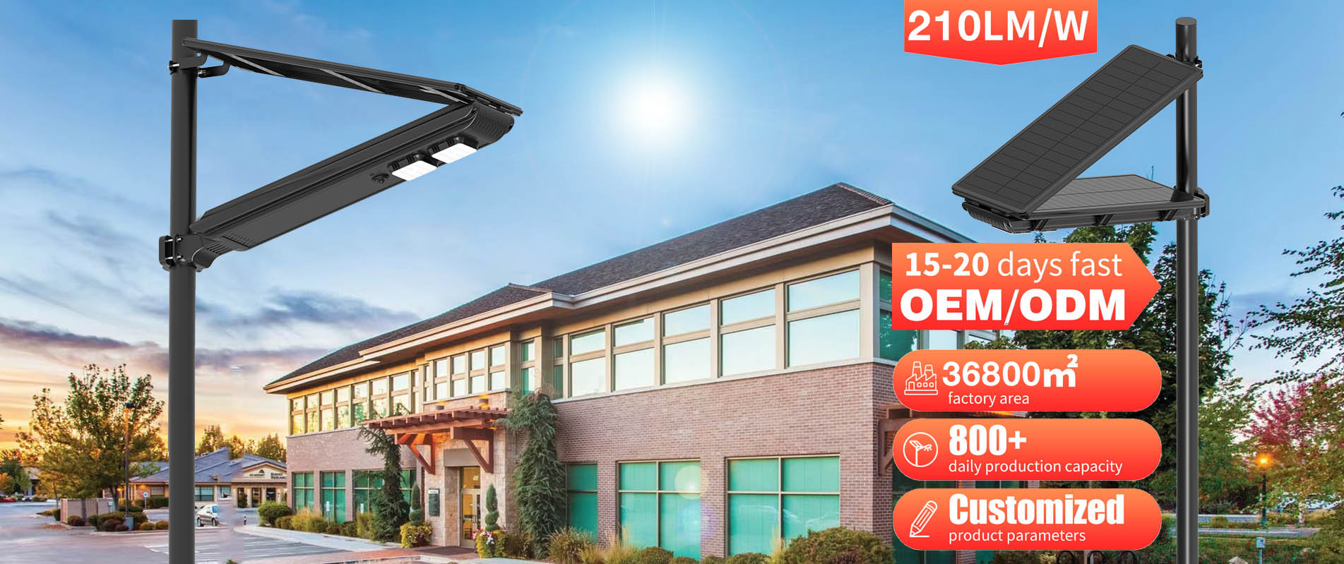 Outdoor Waterproof 40W 60W Integrated All in Two Led Solar Street Light