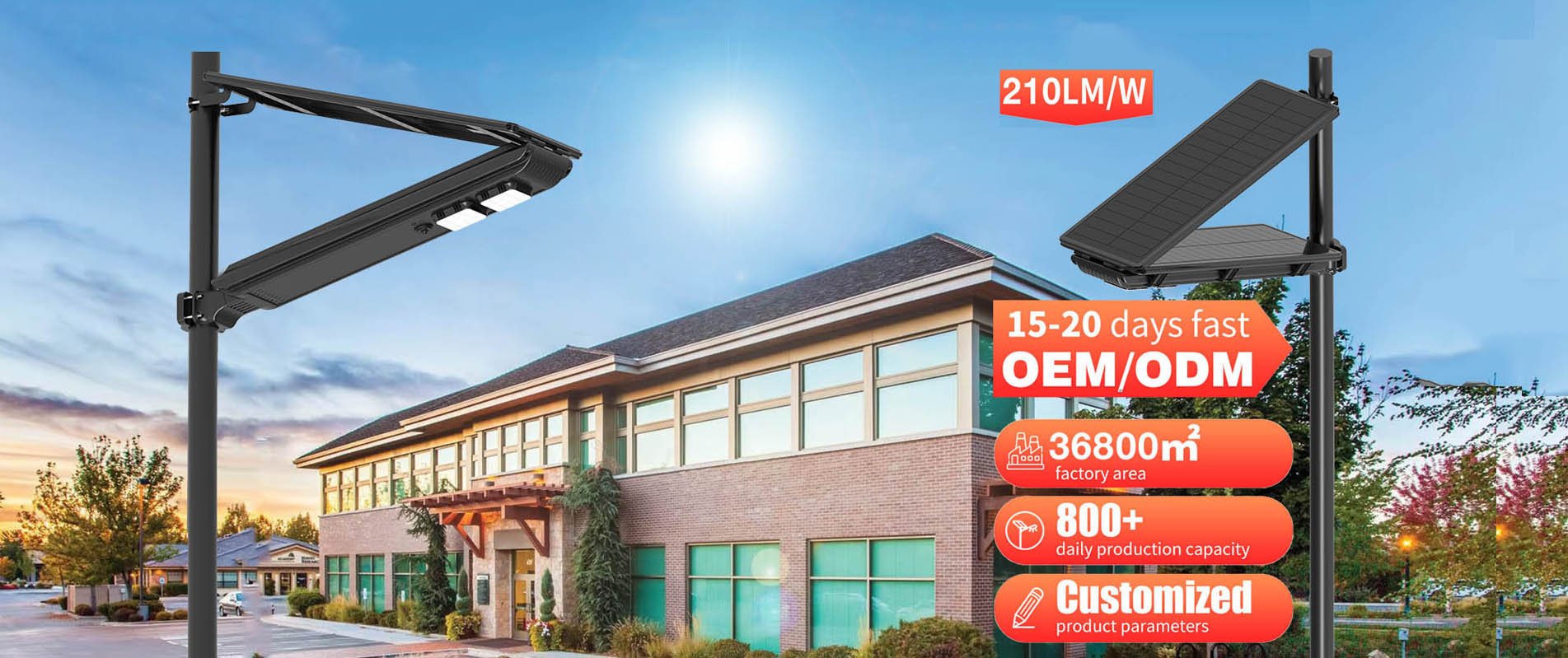 Outdoor Waterproof 40W 60W Integrated All in Two Led Solar Street Light