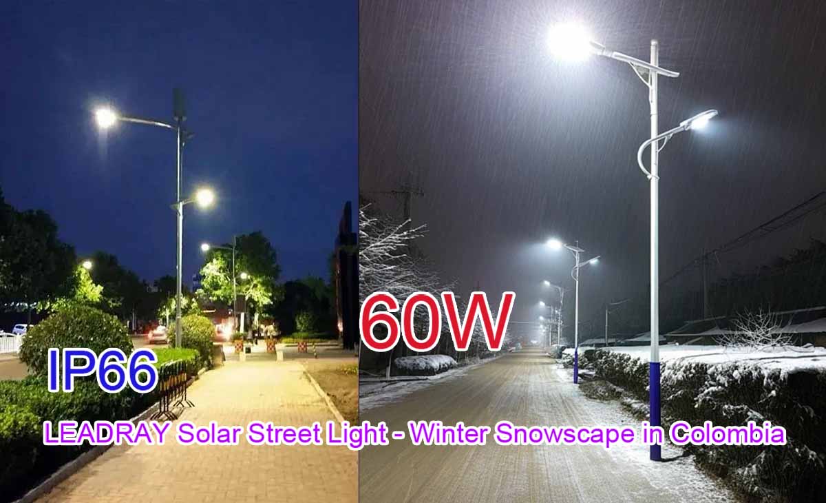 Winter solar street lights in Colombia Winter solar street lights in Colombia