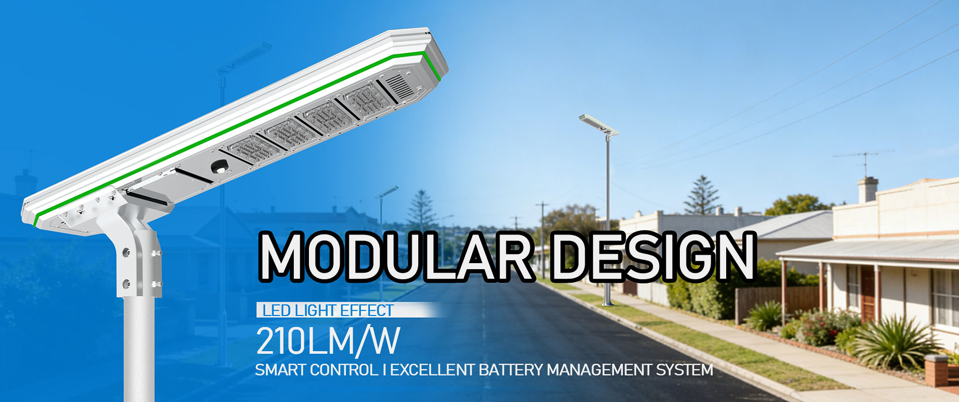 Intelligent Outdoor Aluminium Charge Controller 60w Solar Street Light