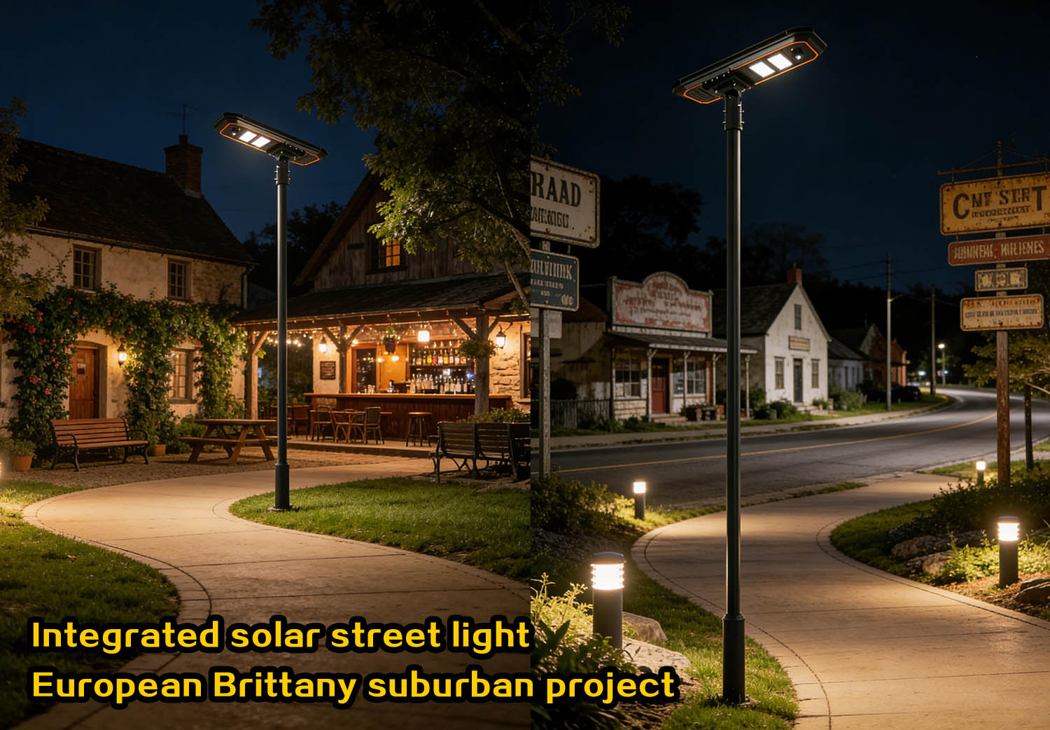 LEADRAY LRC-H series integrated solar street light European Brittany suburban project