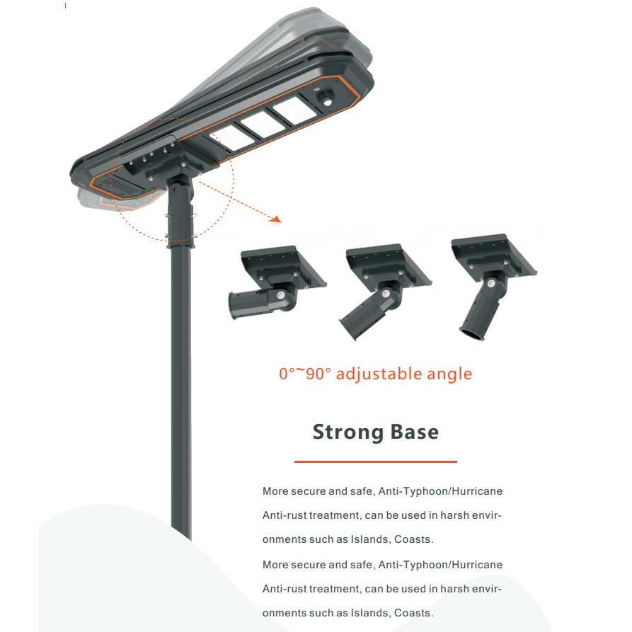 12.8V Large Capacity LiFePO4 Battery Integrated Solar Street Light IP66 Waterproof Outdoor LED Solar Road Light With Remote Control