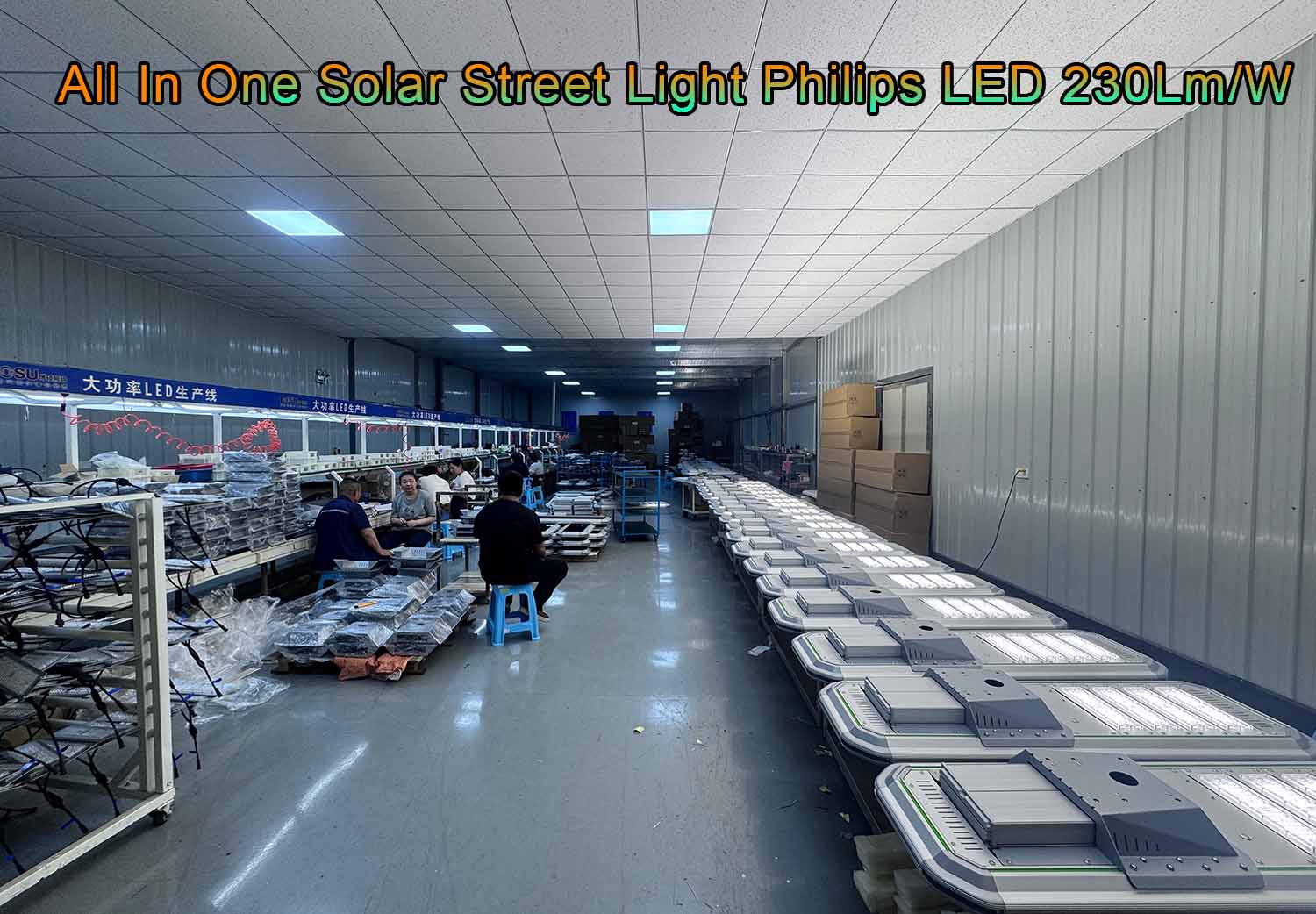 All In One Solar Street Light Philips LED 230Lm/W LiFePO4 Battery 3-5 Days Rain Backup for Israel Municipal Road Project