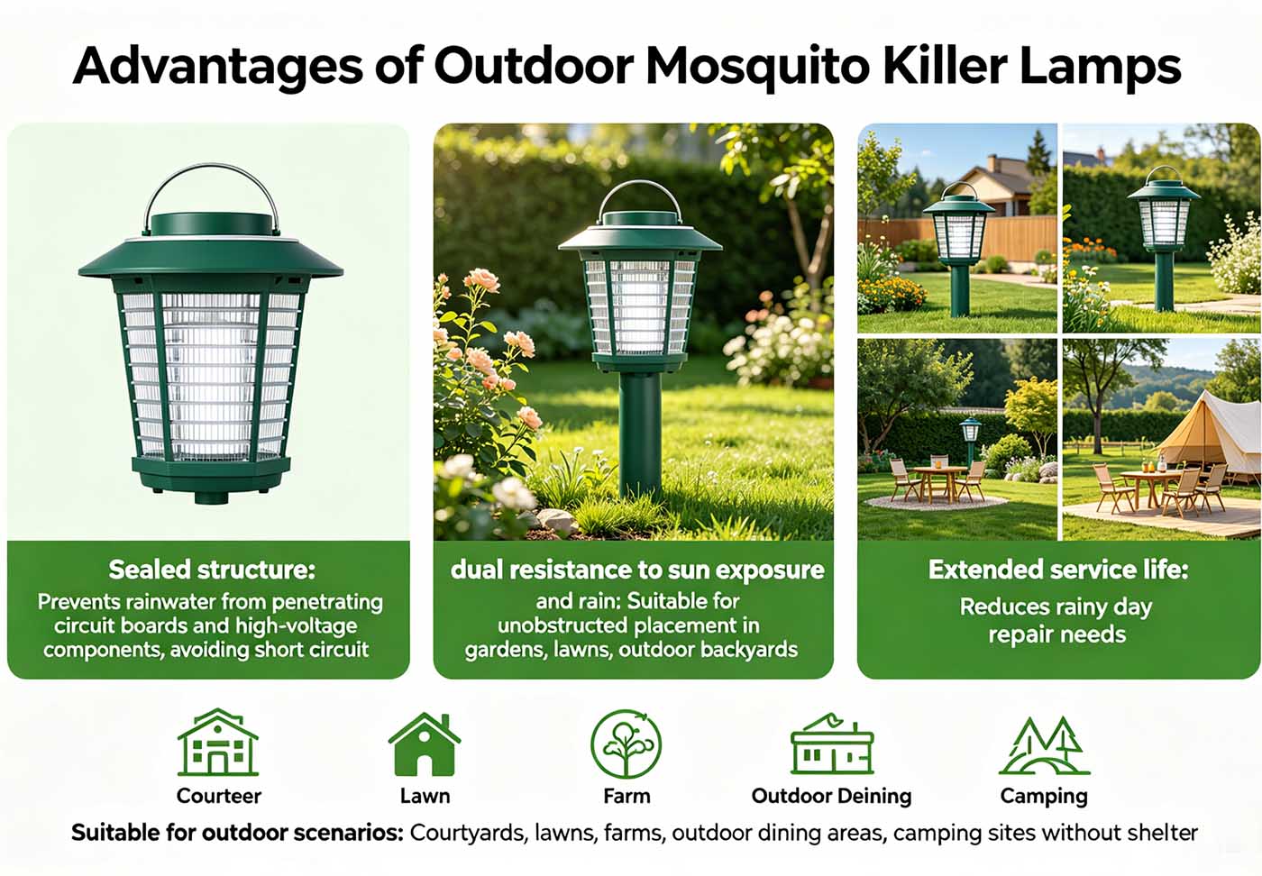 Advantages of outdoor mosquito killer lamps Advantages of outdoor mosquito killer lamps