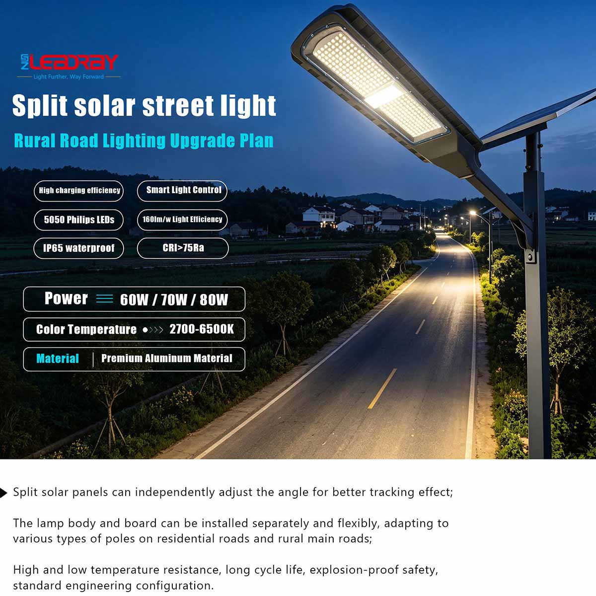 Split Solar Street Light