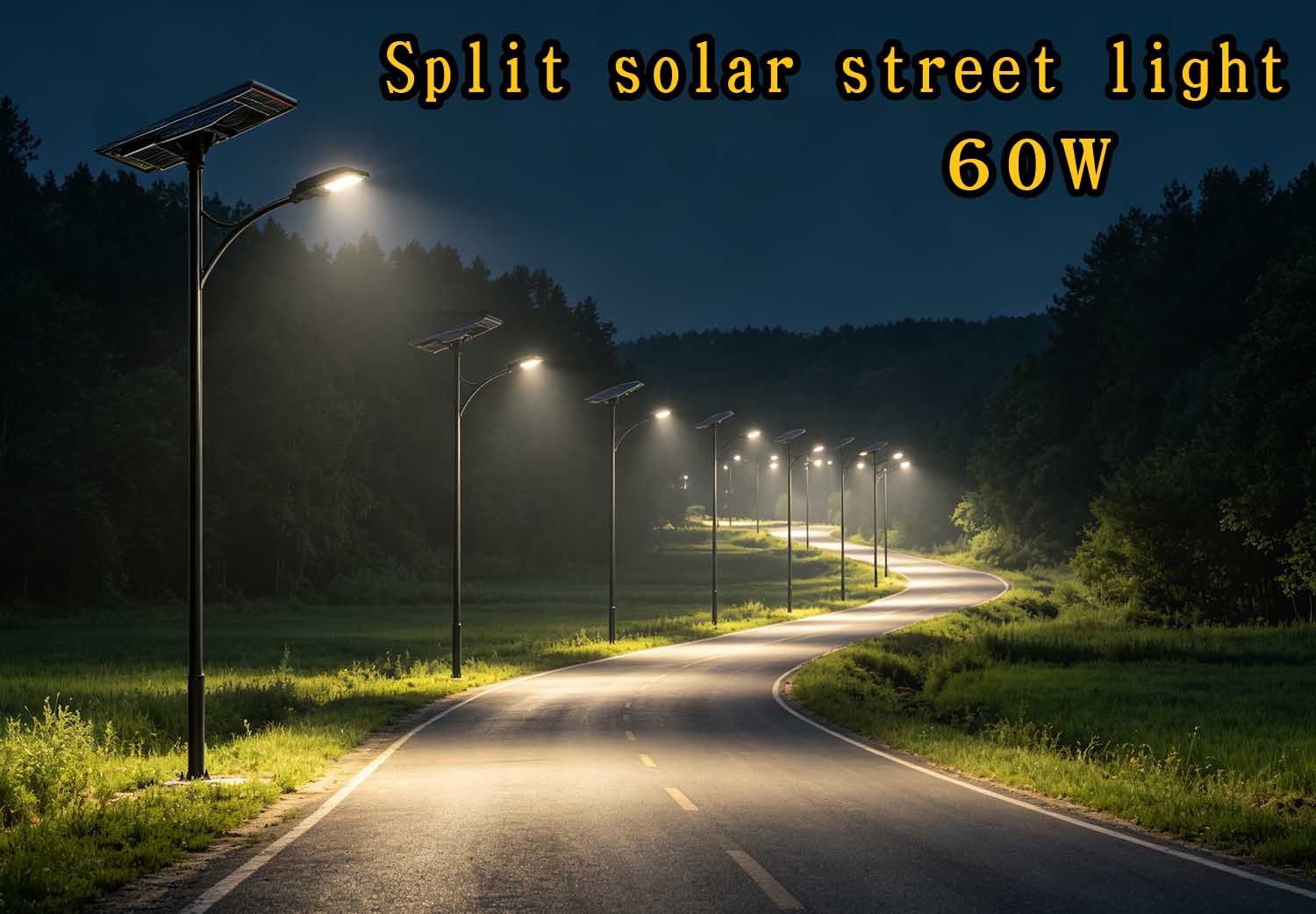 Split Solar Street Lights Industrial Park Road Lighting Project