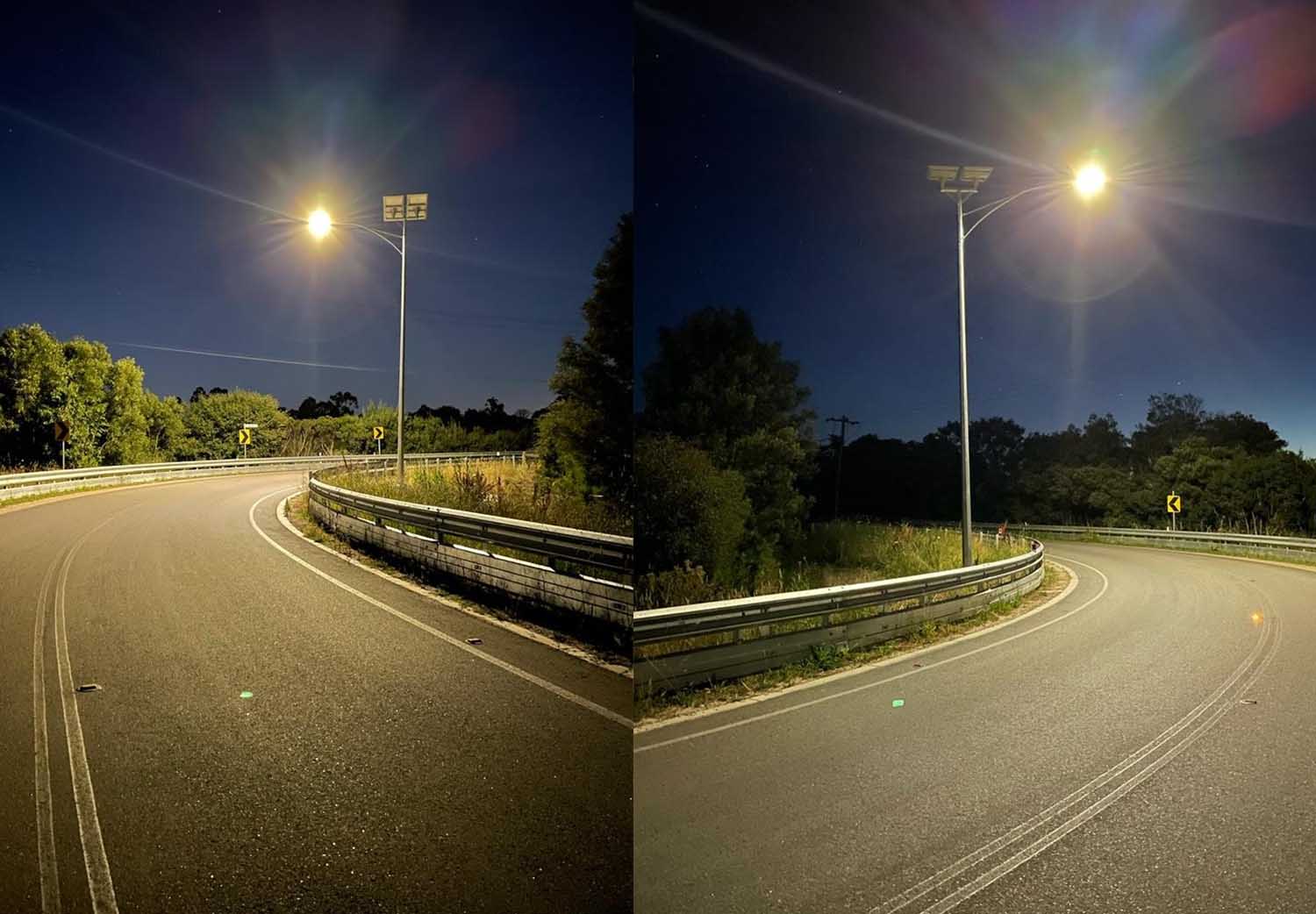 Customized split solar street light LRH-230W project for rural curved roads in Australia