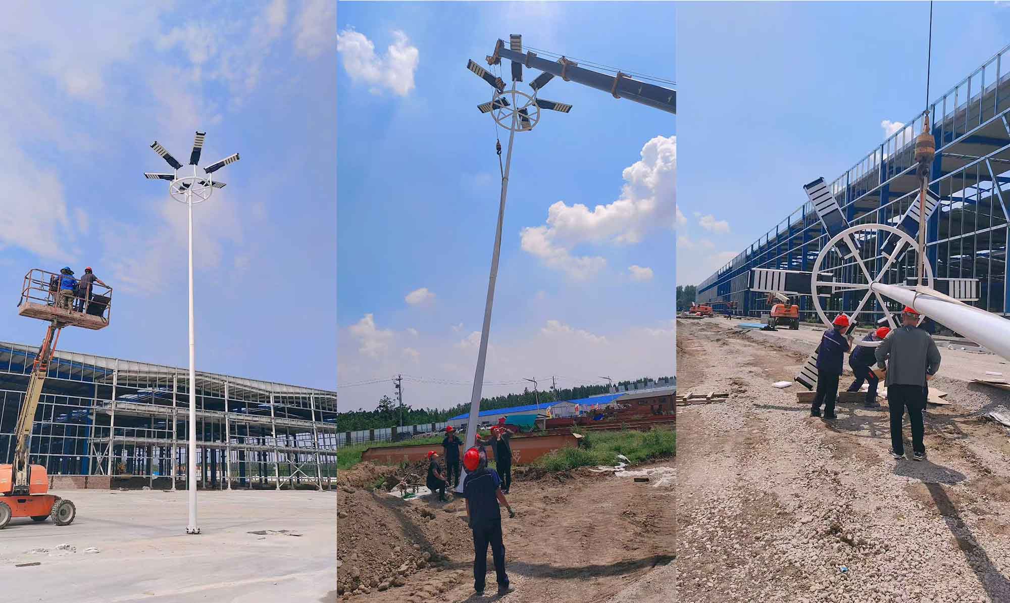 150W integrated solar street light with multiple lamp heads installed in the newly built factory area of the industrial park 150W integrated solar street light with multiple lamp heads installed in the newly built factory area of the industrial park