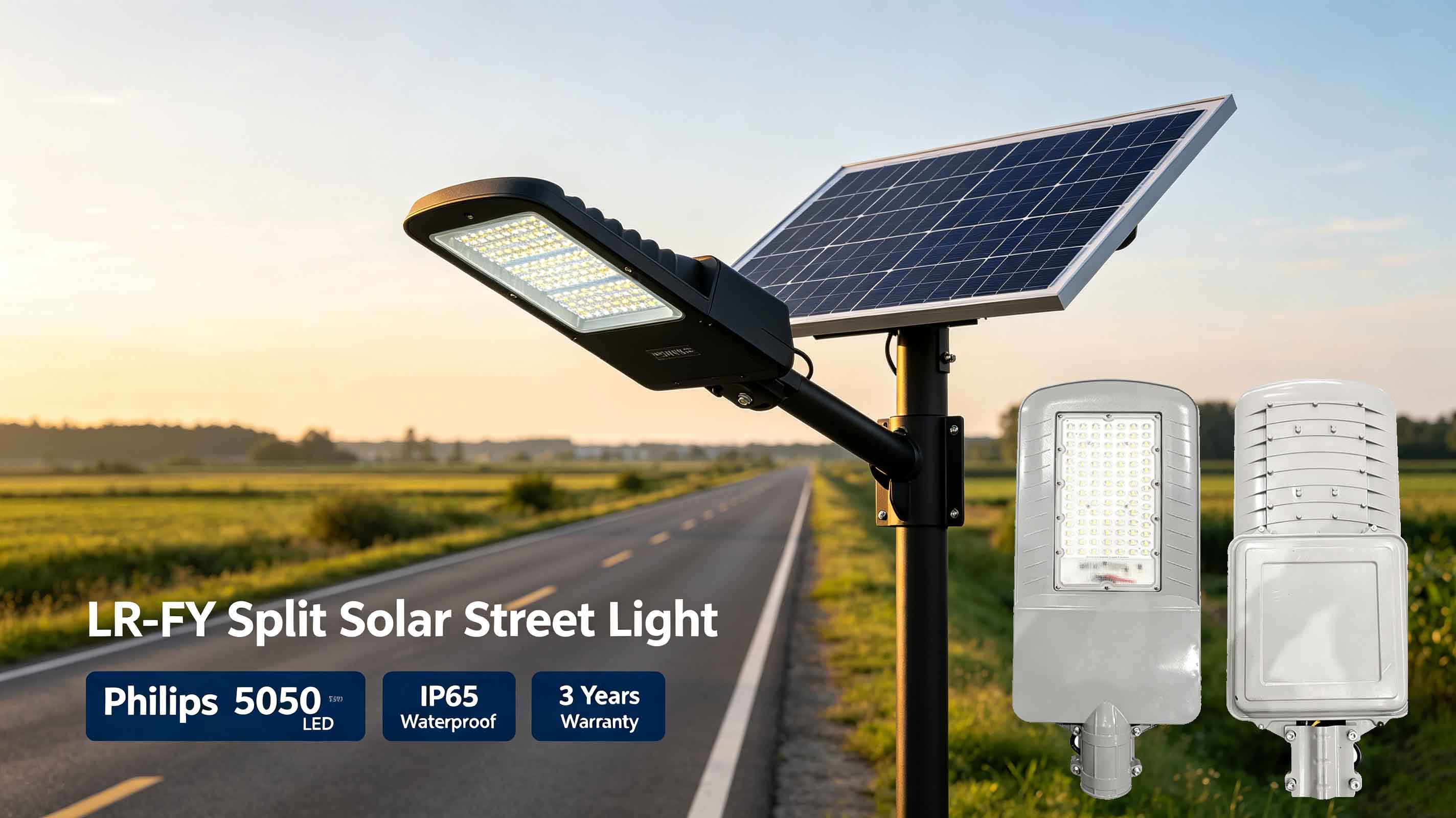 Split solar street light