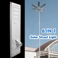 120W High lumen motion sensor Ip65 waterproof lamp outdoor smart all-in-one integrated solar street light led with timer remote